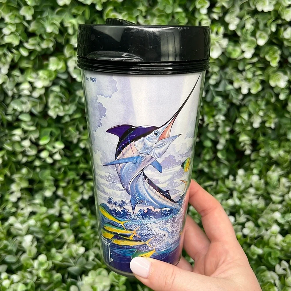 Guy Harvey Marlin & Mahi Mahi Vision Plastic Tumble Cup Pop Lid